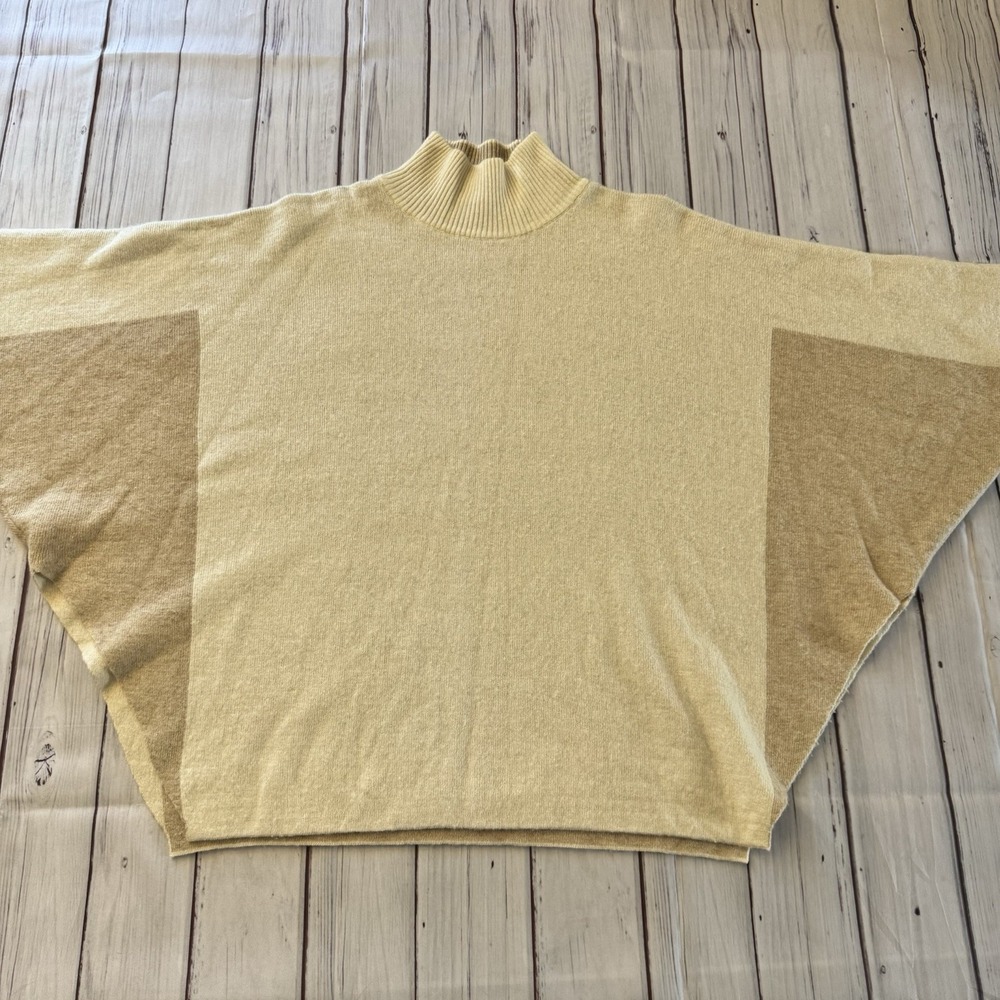 Note di Anita Poncho Sweater Wool Blend Colorblock High Neck Pullover One‎ Size